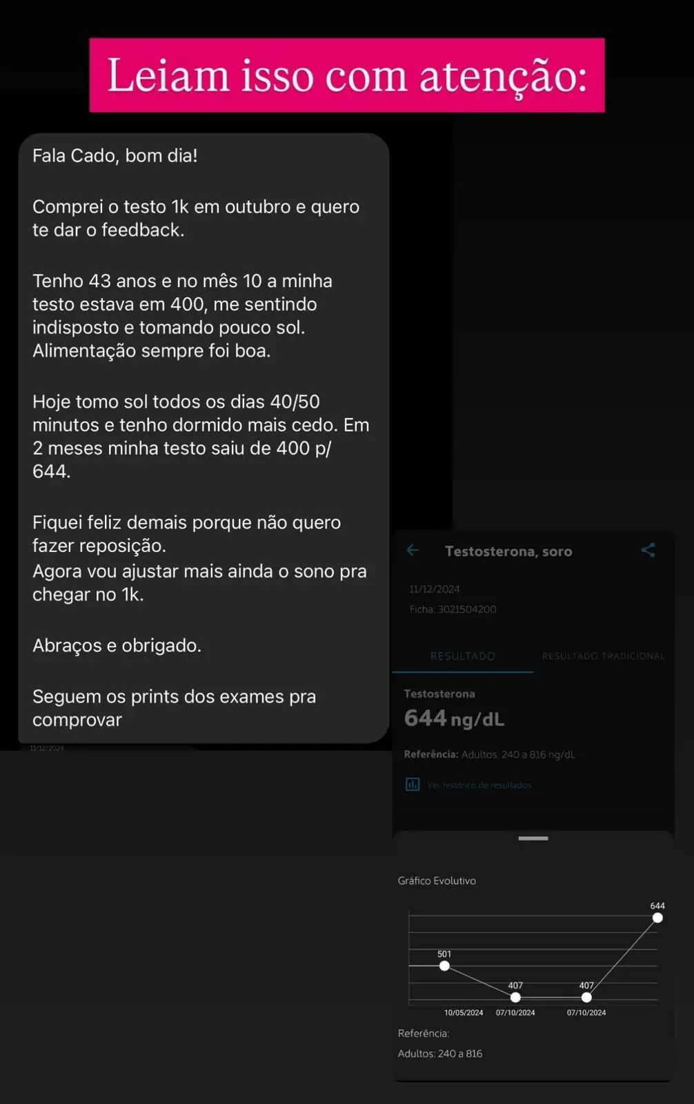 Depoimento real de aluno do Protocolo Testo 900