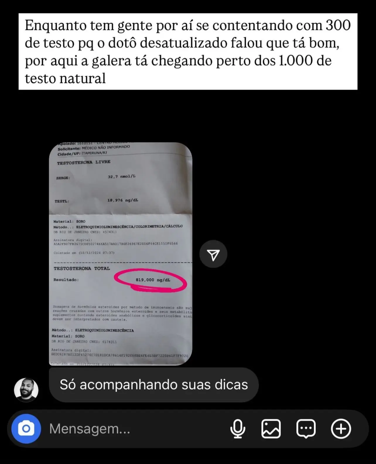 Depoimento real de aluno do Protocolo Testo 900